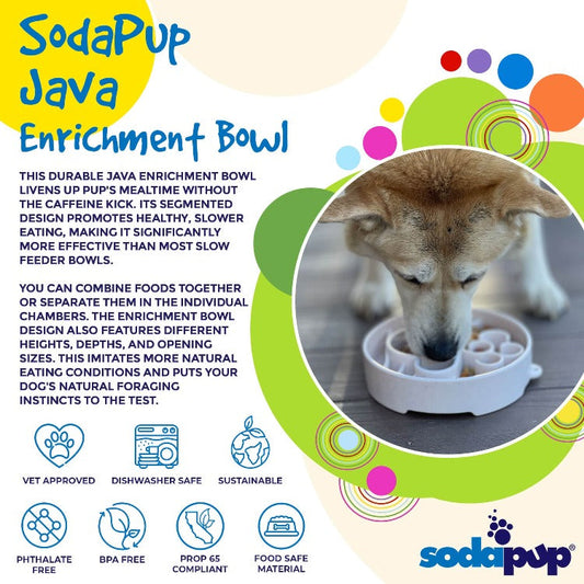 Java eBowl Slow Feeder Dog Bowl – Deep Enrichment Bowl