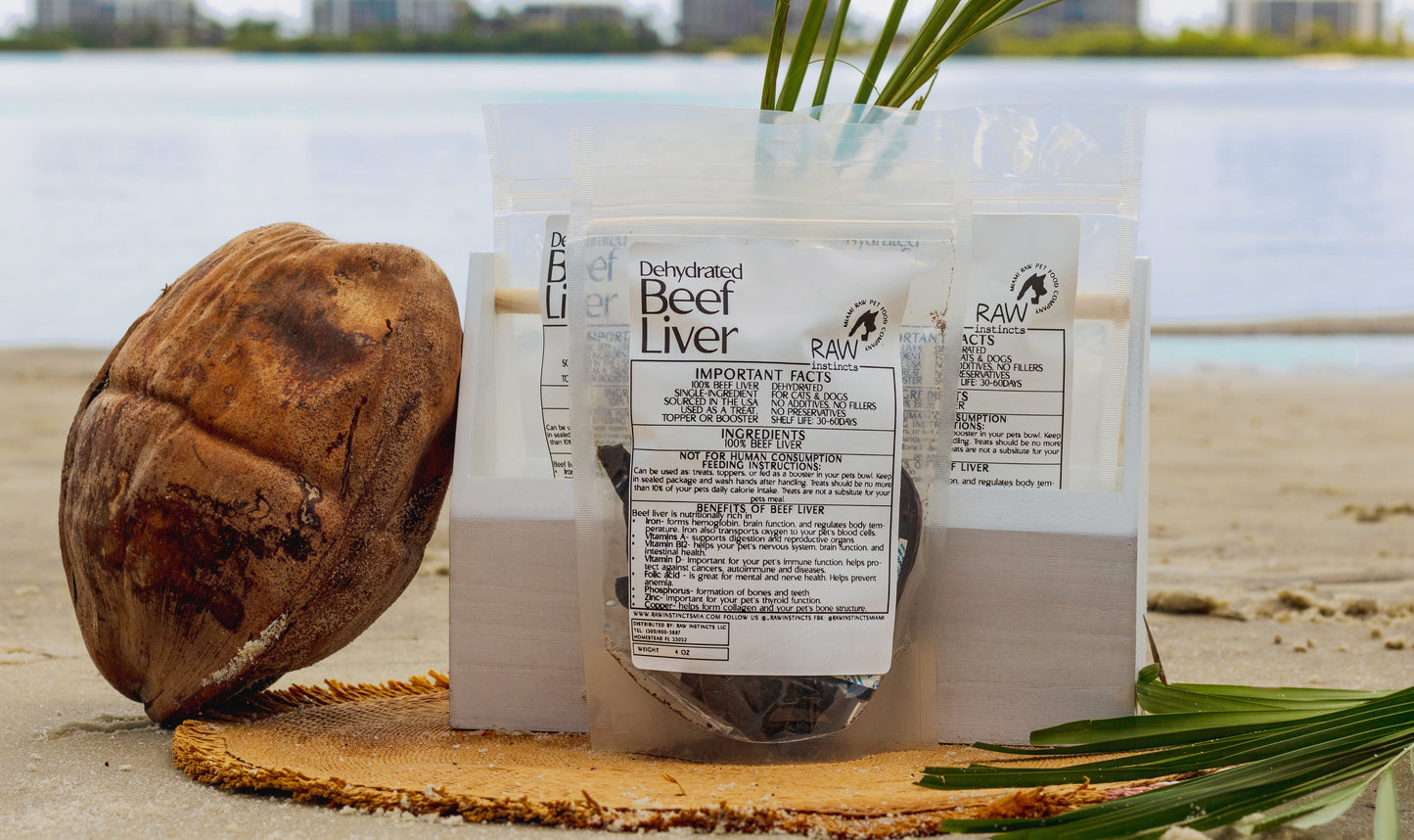 Raw Instincts Dehydrated Beef Liver for Cats & Dogs – 3.5 oz