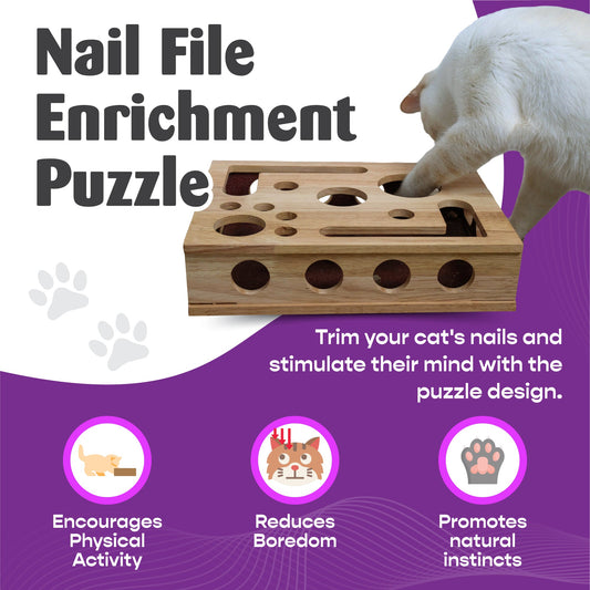 Original Cat Nail File Enrichment Box – Cat Nail Care Scratcher