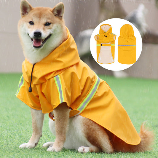 Waterproof Dog Raincoat – Hooded Reflective Pet Poncho
