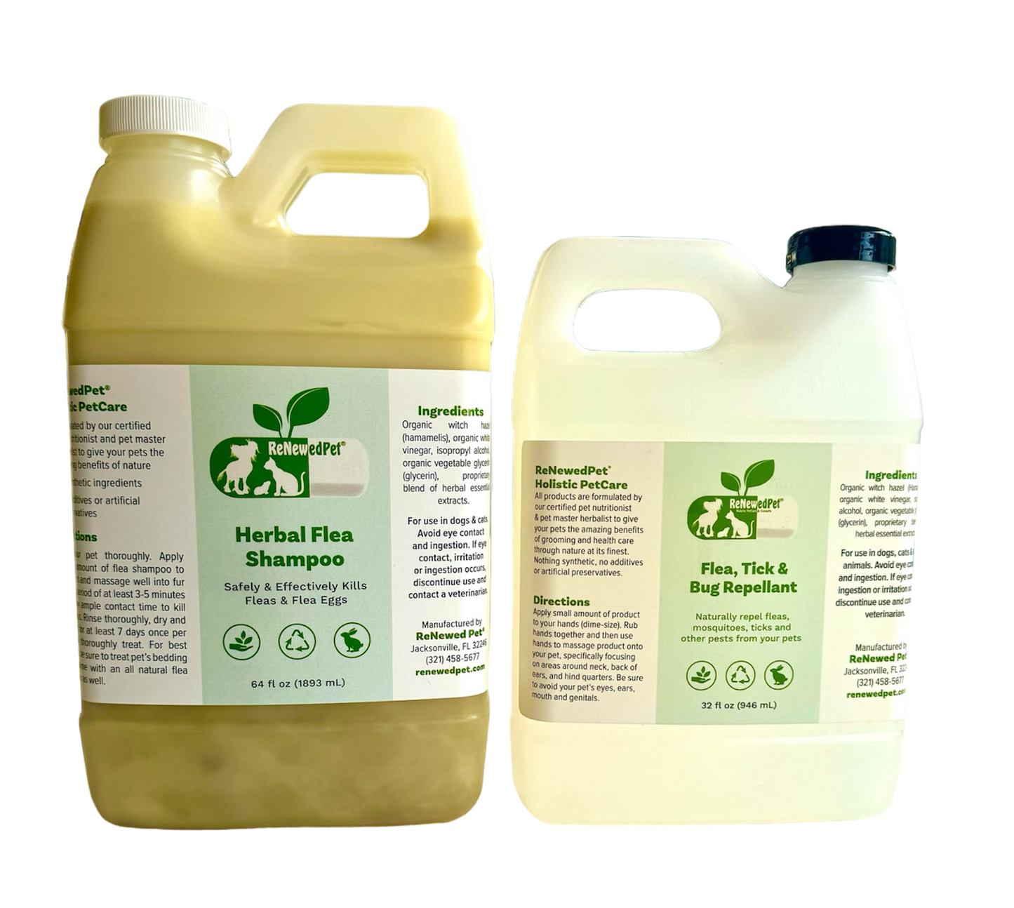 ReNewedPet Flea-X Shampoo & Repellent Kit