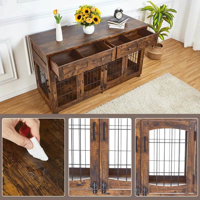 Modern Console Dog Crate with Storage