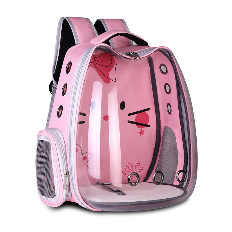 Space Capsule Pet Backpack Carrier – Breathable Travel Bag for Cats & Small Dogs