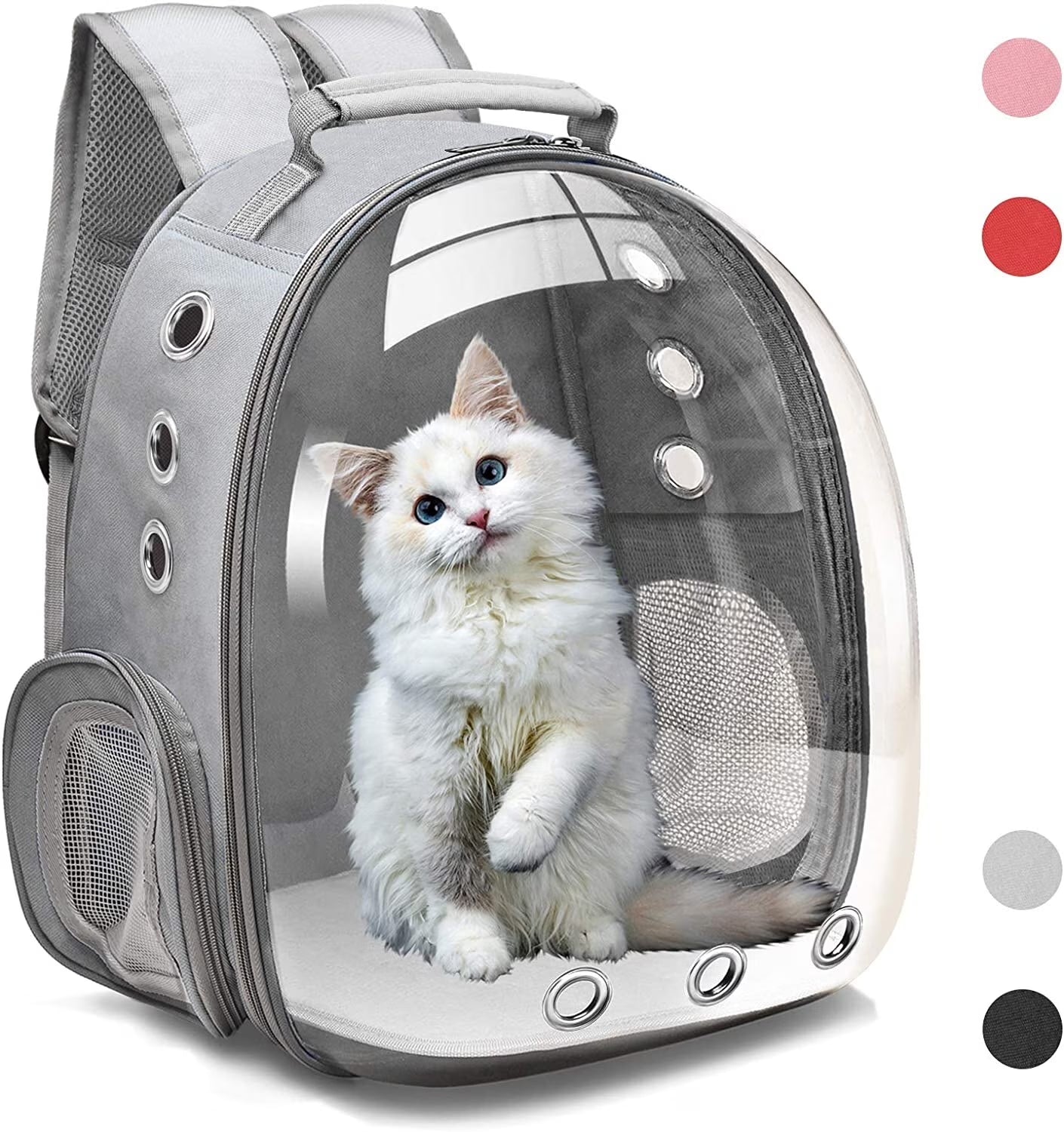 Cat Backpack Carrier – Space Capsule Travel Bag for Cats & Small Pets – Gray
