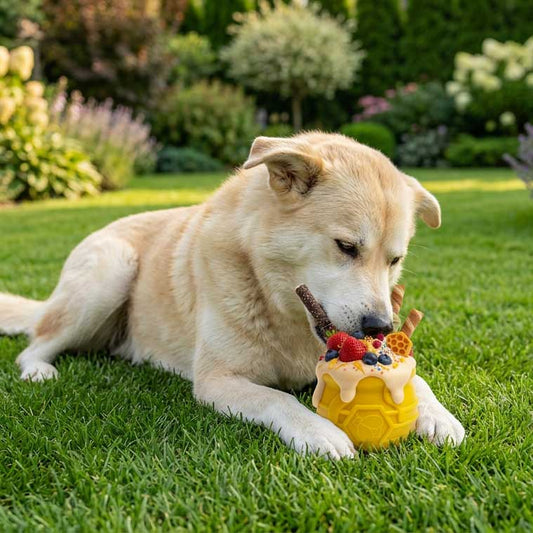 SodaPup Honey Pot Dog Treat Dispenser – Durable Enrichment Toy