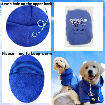 Blue Dog Sweatshirt – XL Streetwear Pet Hoodie with Leash Hole for Dogs and Cats