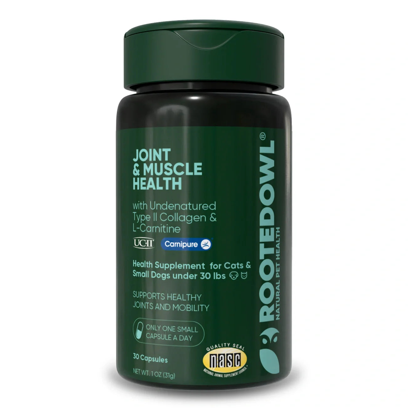 Rooted Owl Joint & Muscle Health Capsules for Cats & Small Dogs
