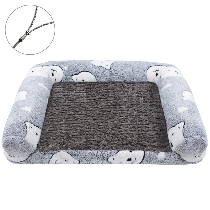 Cartoon Paw Print Pet Sofa Bed – Removable & Washable Dog and Cat Bed