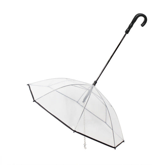 Transparent Dog Umbrella Leash – Rain Shield for Small Pets