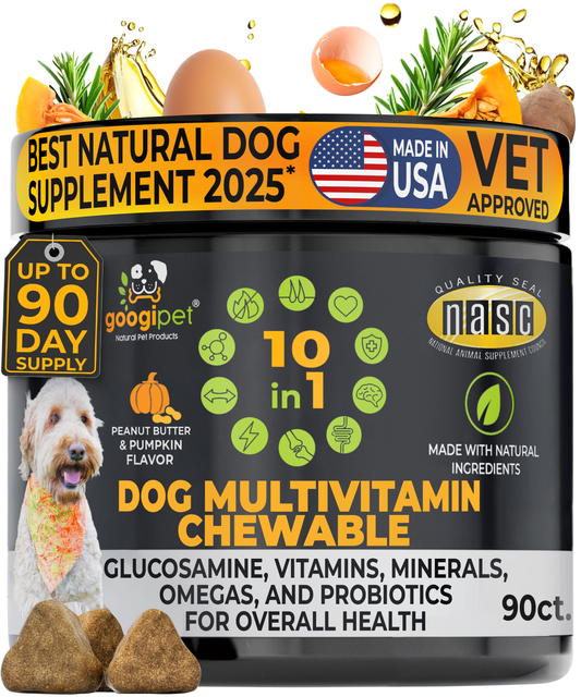 Googipet 10-in-1 Multivitamin Chews for Dogs – Peanut Butter & Pumpkin