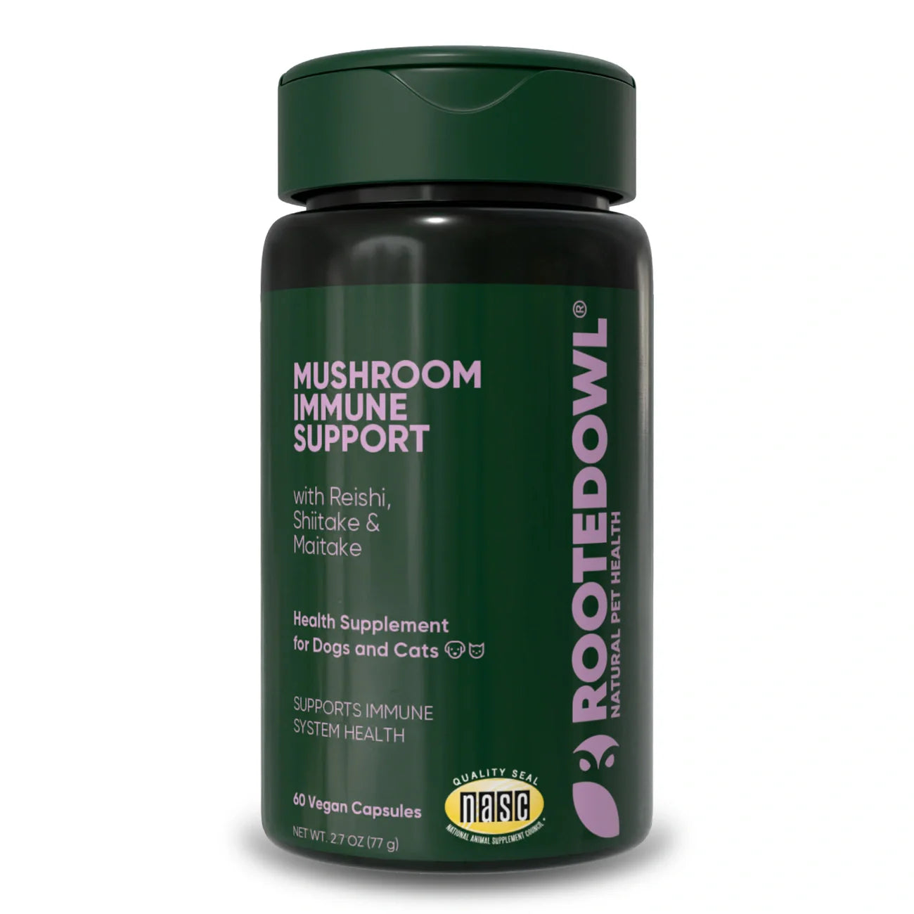 Rooted Owl Mushroom Immune Support Capsules for Dogs & Cats