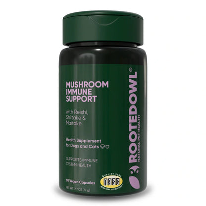 Rooted Owl Mushroom Immune Support Capsules for Dogs & Cats