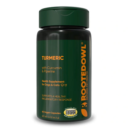 Rooted Owl Turmeric Capsules for Dogs & Cats