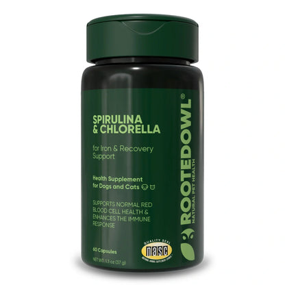 Rooted Owl Spirulina & Chlorella Capsules for Dogs & Cats