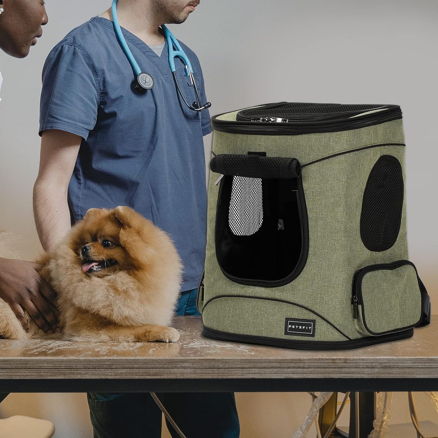Petsfit Pet Backpack Carrier – Upgraded Waist Support Travel Backpack for Small Dogs, Cats, and Rabbits