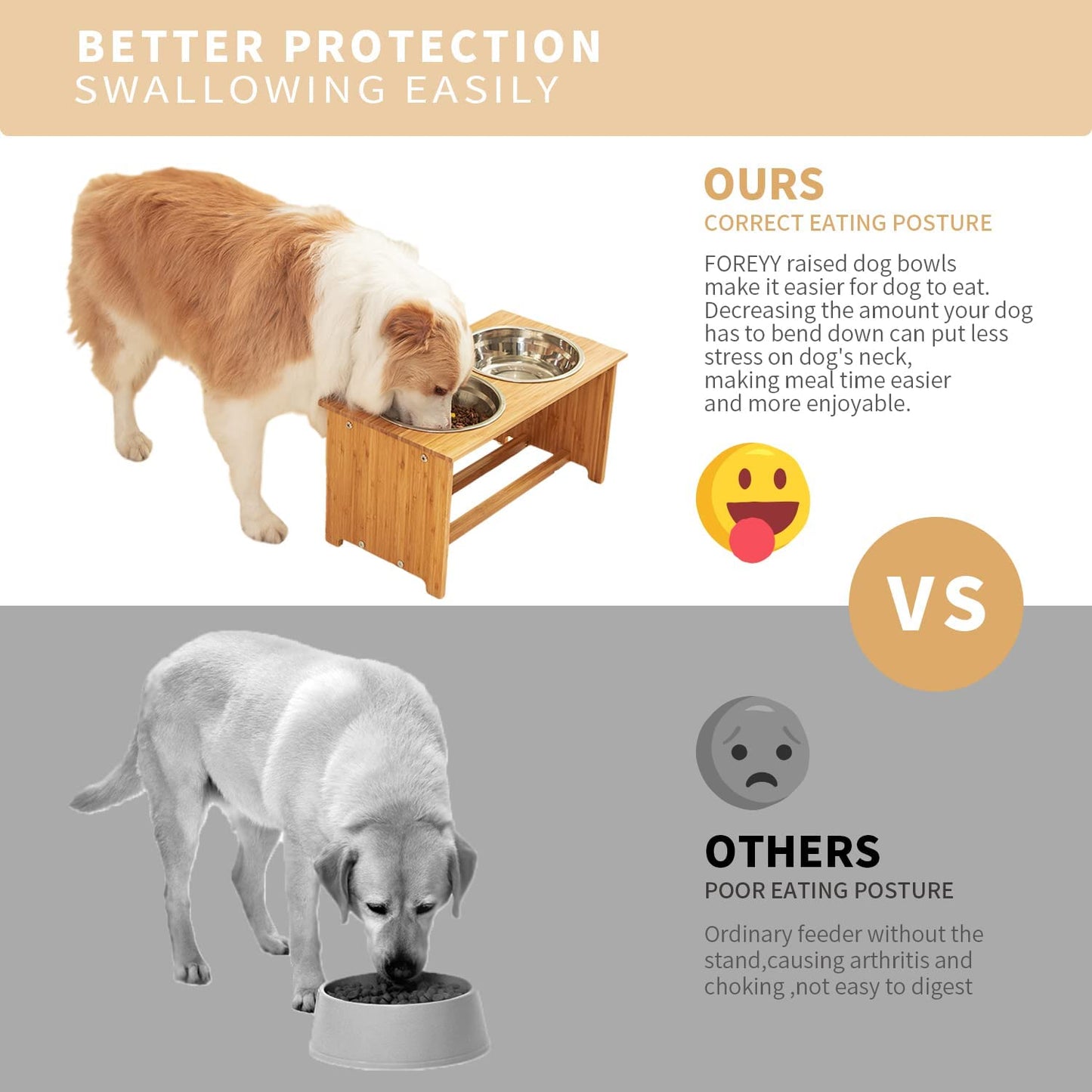 Bamboo Raised Pet Bowls – 4” Elevated Feeder for Cats & Small Dogs