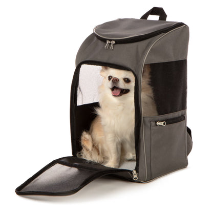 2-in-1 Pet Travel Backpack – Grey