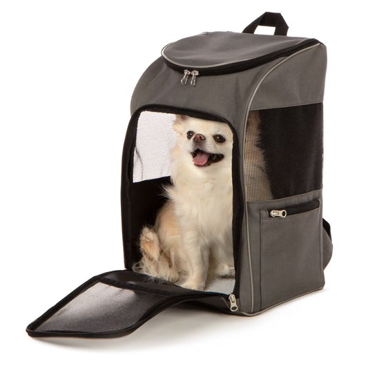 2-in-1 Pet Travel Backpack – Grey