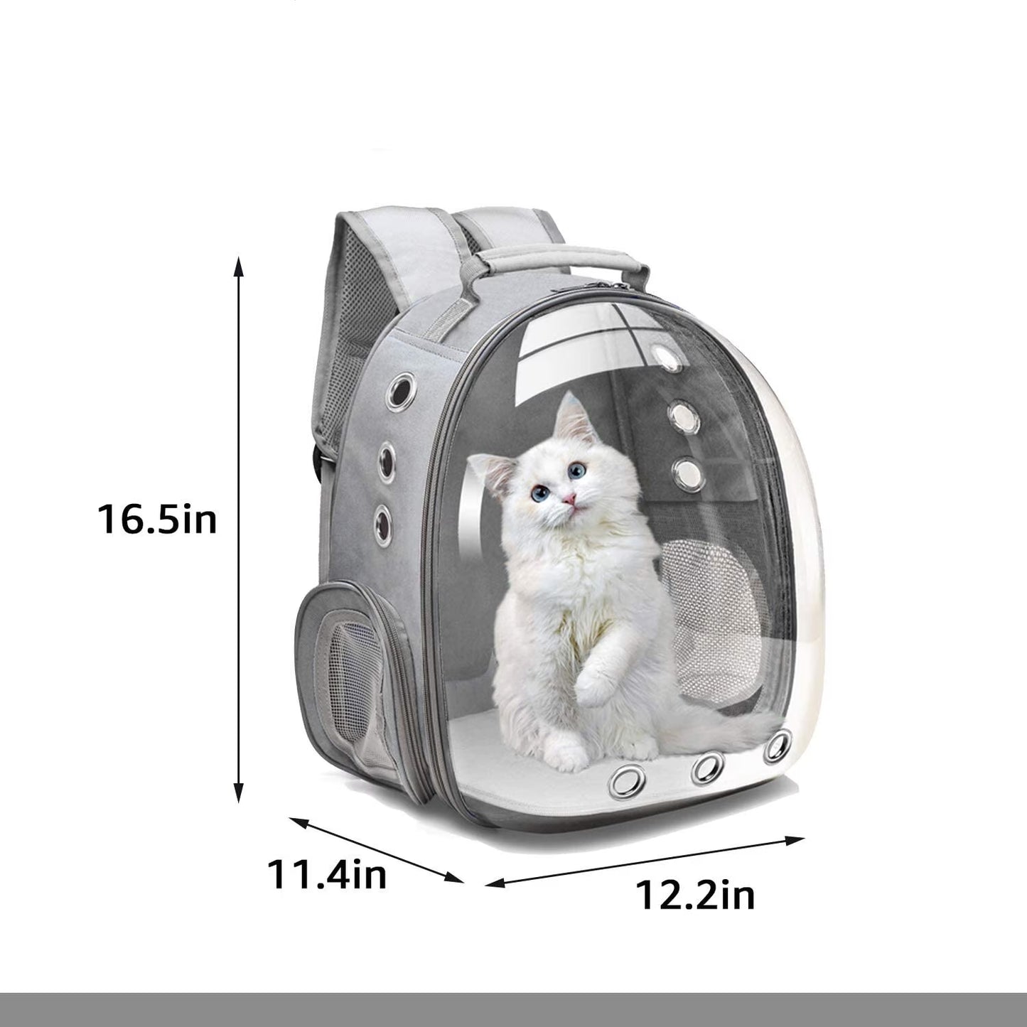 Cat Backpack Carrier – Space Capsule Travel Bag for Cats & Small Pets – Gray