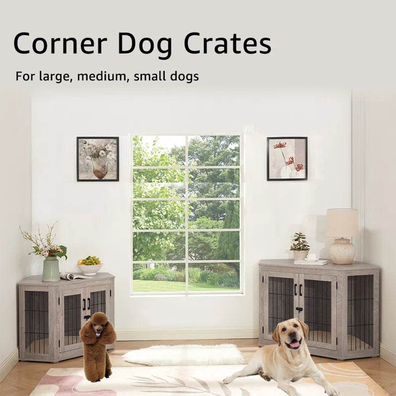 Dereham Corner Dog Crate with Cushion