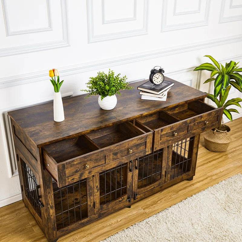 Modern Console Dog Crate with Storage