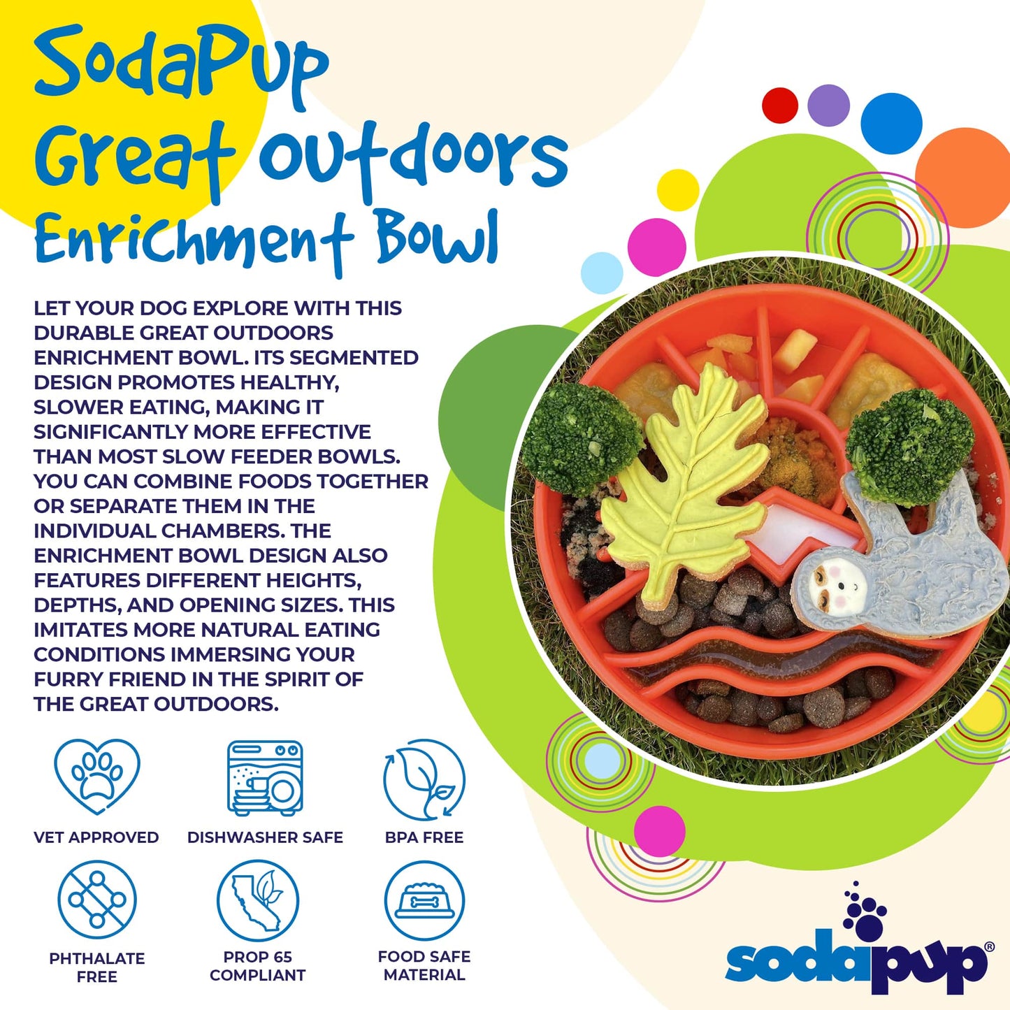 SodaPup Great Outdoors eBowl – Slow Feeder & Enrichment Dog Bowl