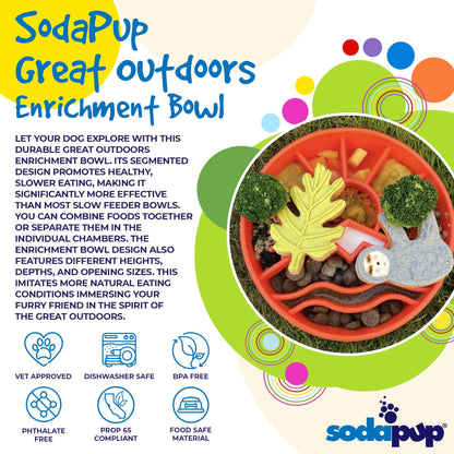 SodaPup Great Outdoors eBowl – Slow Feeder & Enrichment Dog Bowl