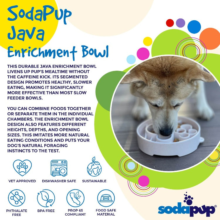 SodaPup Java Slow Feeder Dog Bowl – Deep Enrichment Bowl