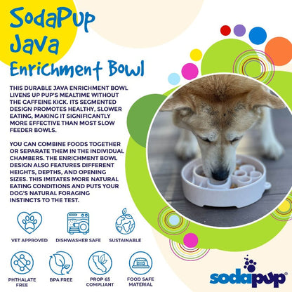 SodaPup Java Slow Feeder Dog Bowl – Deep Enrichment Bowl