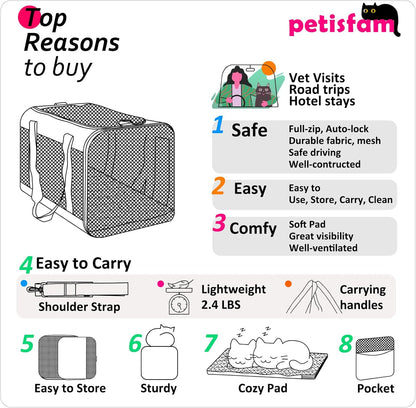 Quick-In Cat Carrier – Soft-Sided Pet Travel Bag with 360° Mesh Windows