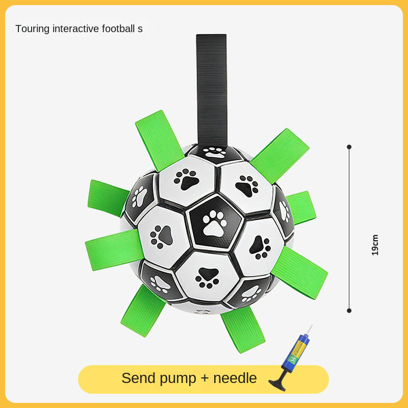 Dog Chew Ball Toy – Teeth Cleaning Soccer Ball for Outdoor Play
