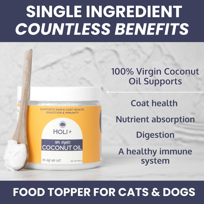 Holi Organic Virgin Coconut Oil for Dogs & Cats – 16oz