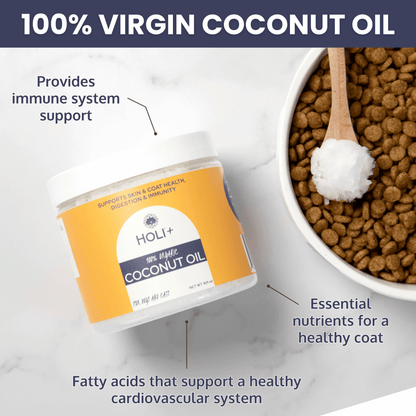 Holi Organic Virgin Coconut Oil for Dogs & Cats – 16oz