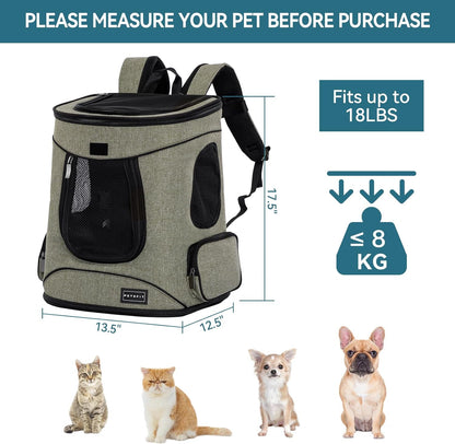 Petsfit Pet Backpack Carrier – Upgraded Waist Support Travel Backpack for Small Dogs, Cats, and Rabbits