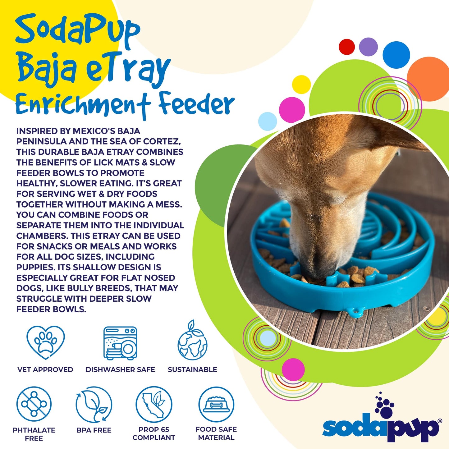 Baja eTray Slow Feeder Dog Bowl – Shallow Enrichment Tray