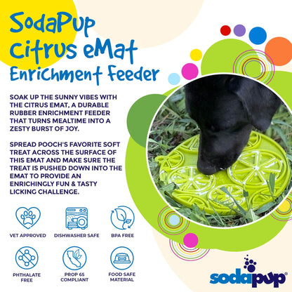SodaPup Citrus Lick Mat – Enrichment Mat with Suction Cups