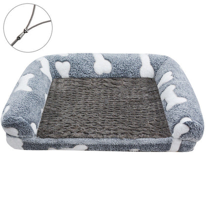Cartoon Paw Print Pet Sofa Bed – Removable & Washable Dog and Cat Bed