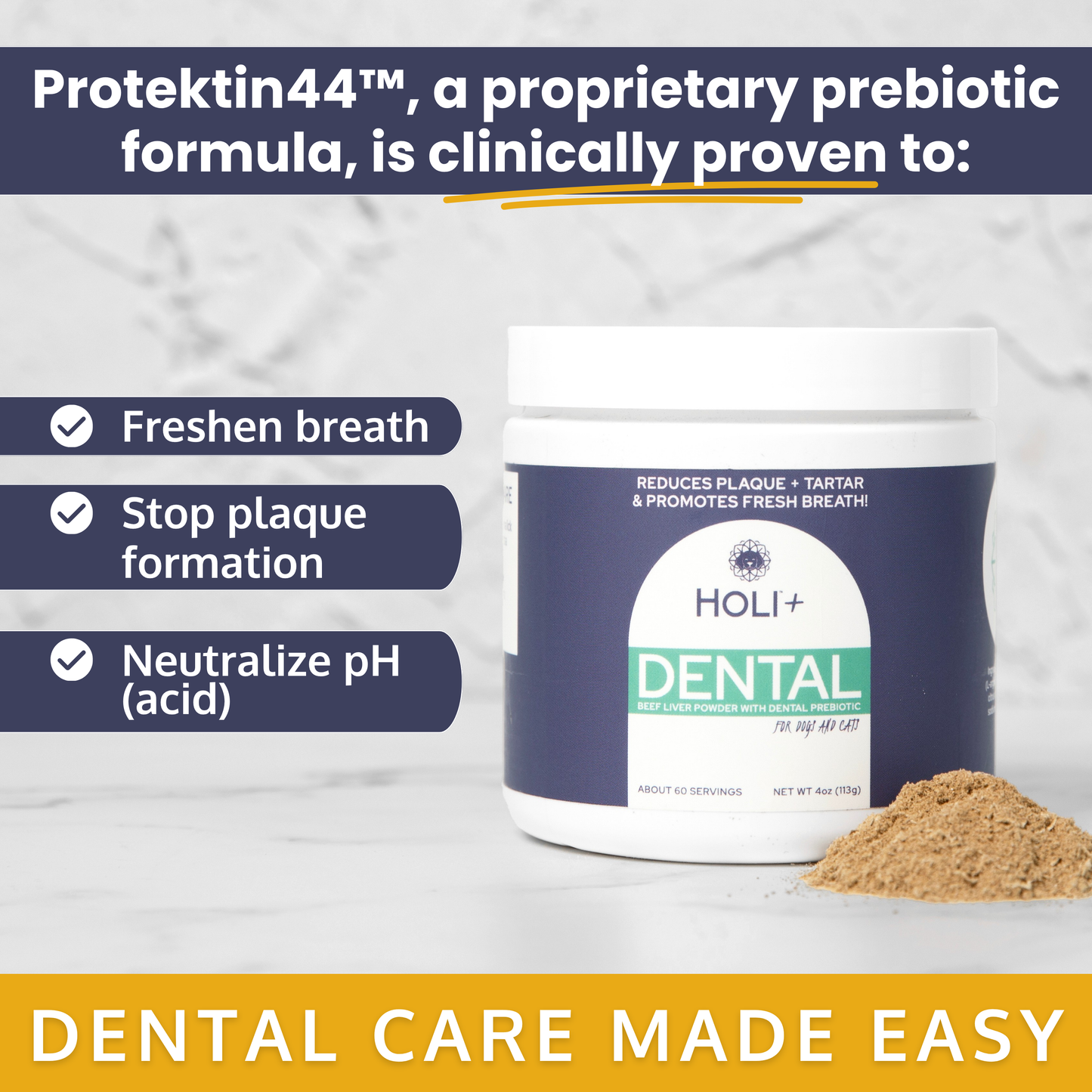 Holi Dental Health Topper for Dogs with Protektin44™ Prebiotics