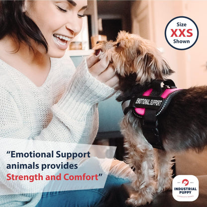 Emotional Support Dog Vest – XXS Pink Reflective Harness with Removable Patches