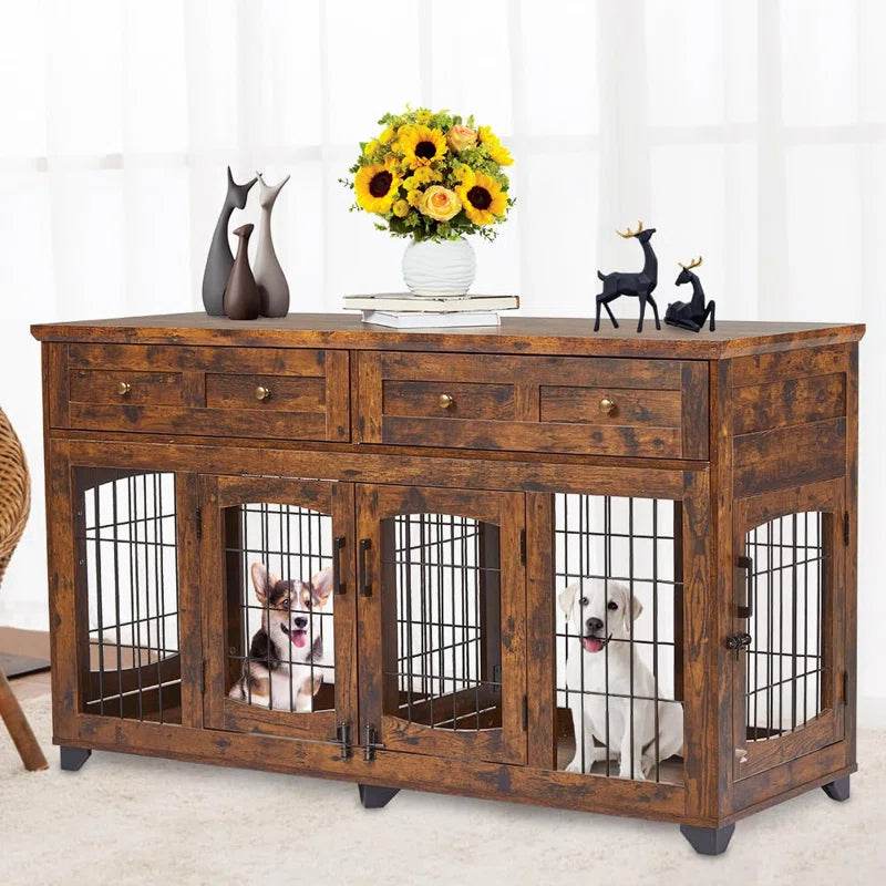 Modern Console Dog Crate with Storage