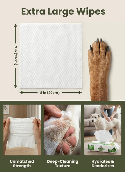Pogi’s Fragrance-Free Dog Wipes – Hypoallergenic Pet Cleaning Wipes for Paws, Body, Face, and Butt, 400 Count