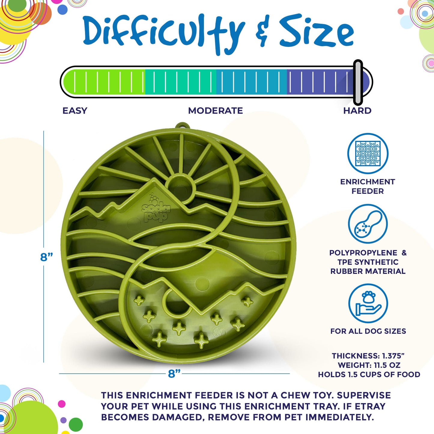 Sun & Moon eTray Slow Feeder Dog Bowl – Shallow Enrichment Tray