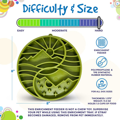 Sun & Moon eTray Slow Feeder Dog Bowl – Shallow Enrichment Tray