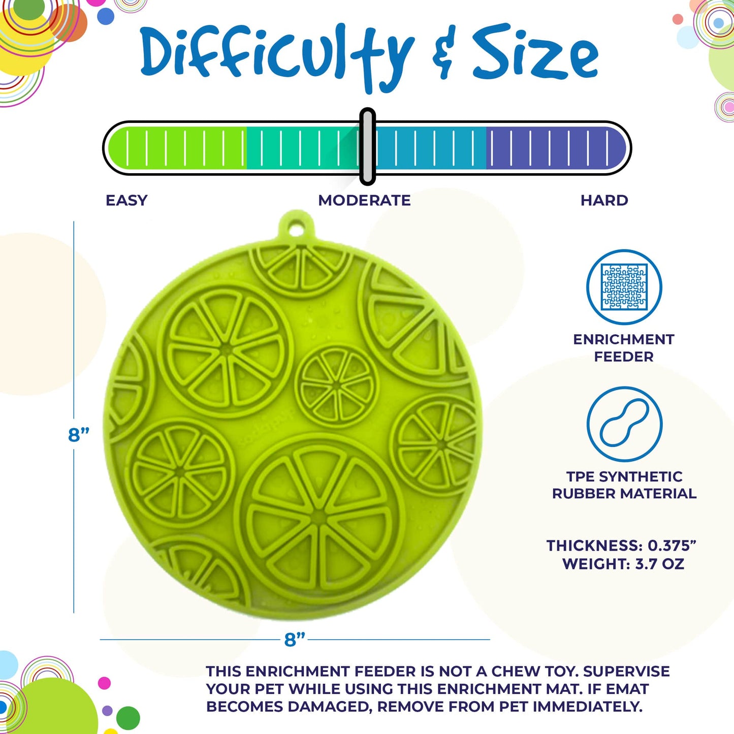 SodaPup Citrus Lick Mat – Enrichment Mat with Suction Cups