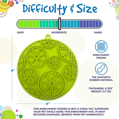 SodaPup Citrus Lick Mat – Enrichment Mat with Suction Cups