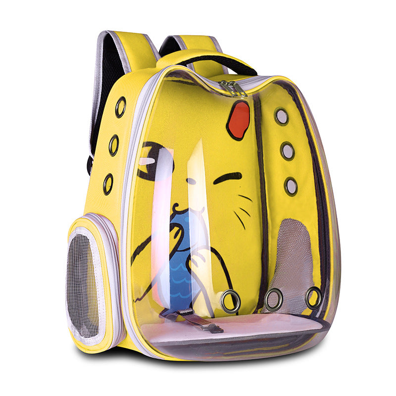 Space Capsule Pet Backpack Carrier – Breathable Travel Bag for Cats & Small Dogs
