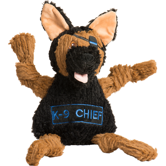 HuggleHounds K-9 Chief Knottie Plush Dog Toy