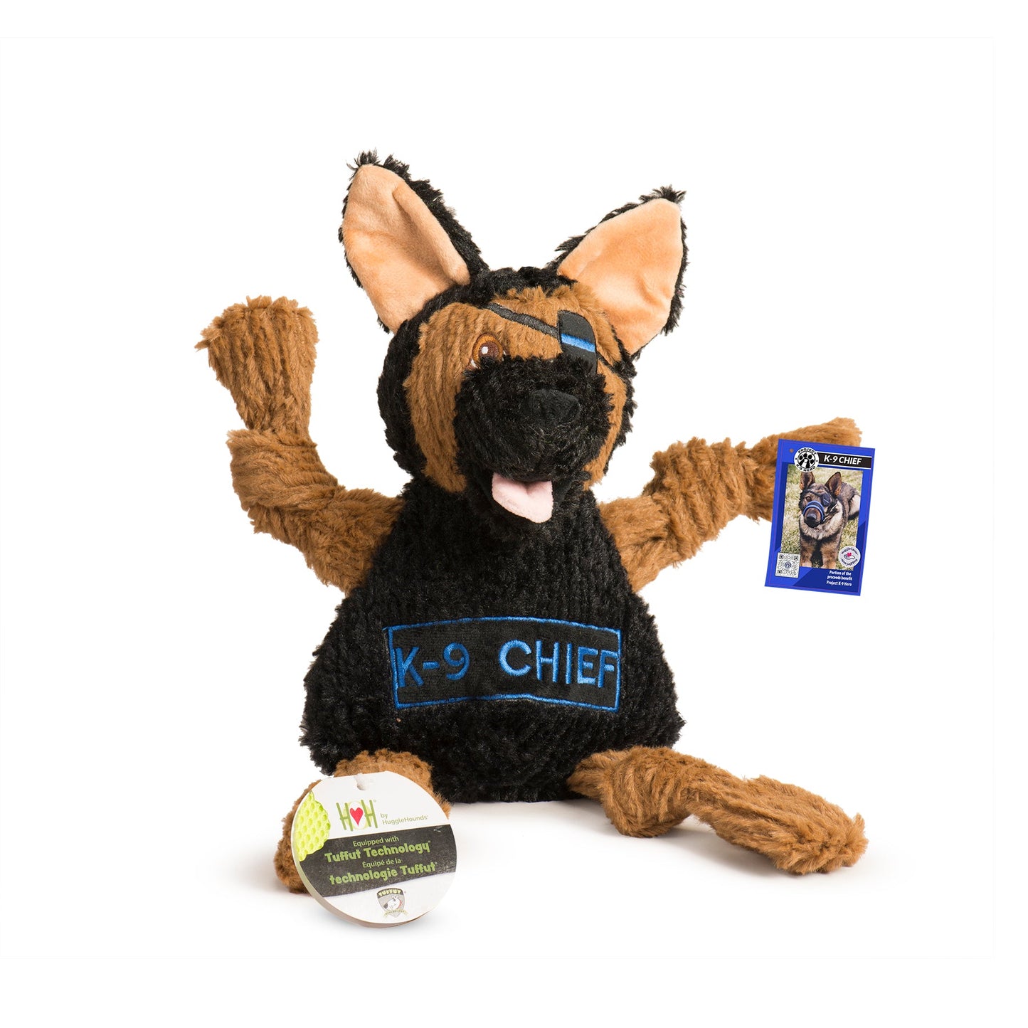 HuggleHounds K-9 Chief Knottie Plush Dog Toy