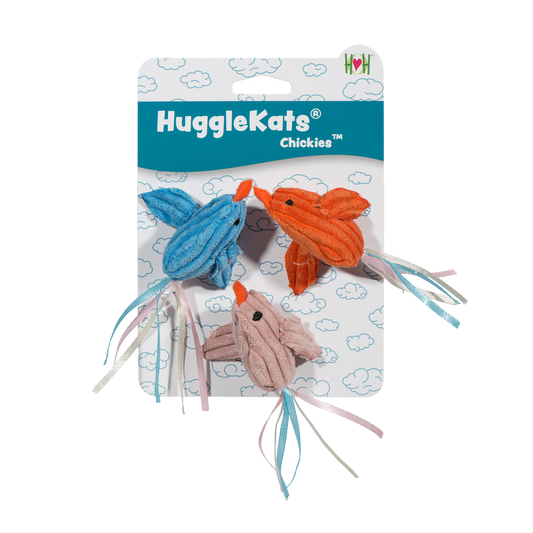 HuggleHounds HuggleKats Chickies Cat Toys, 3-Pack