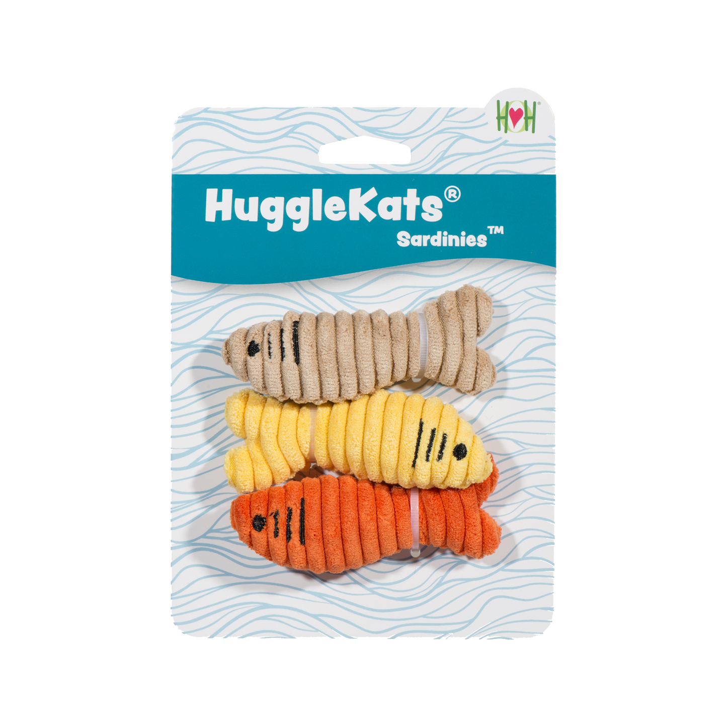 HuggleHounds HuggleKats Sardinies Cat Toys, 3-Pack